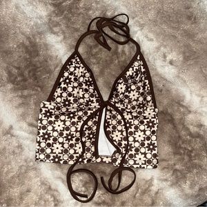 floral cropped halter top